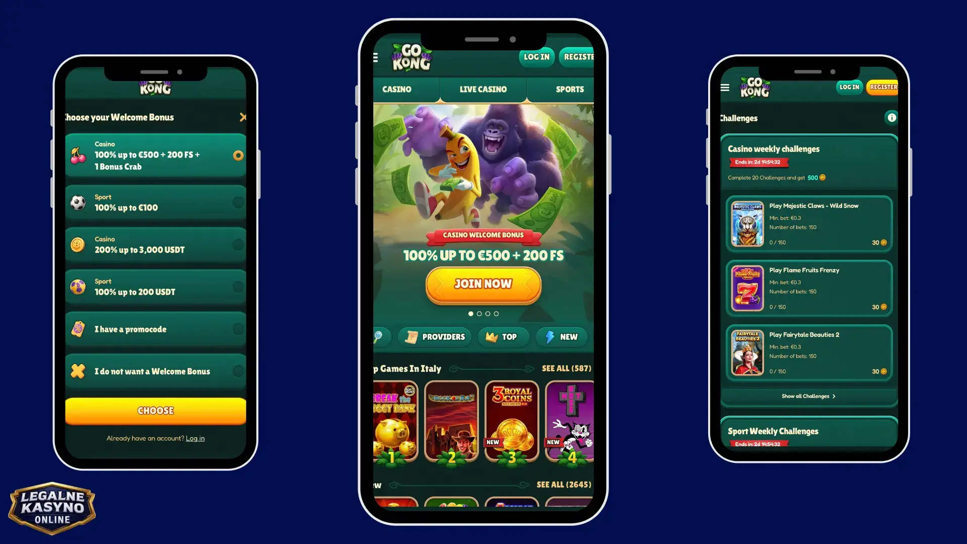 Gokong Casino 3 mobile pages