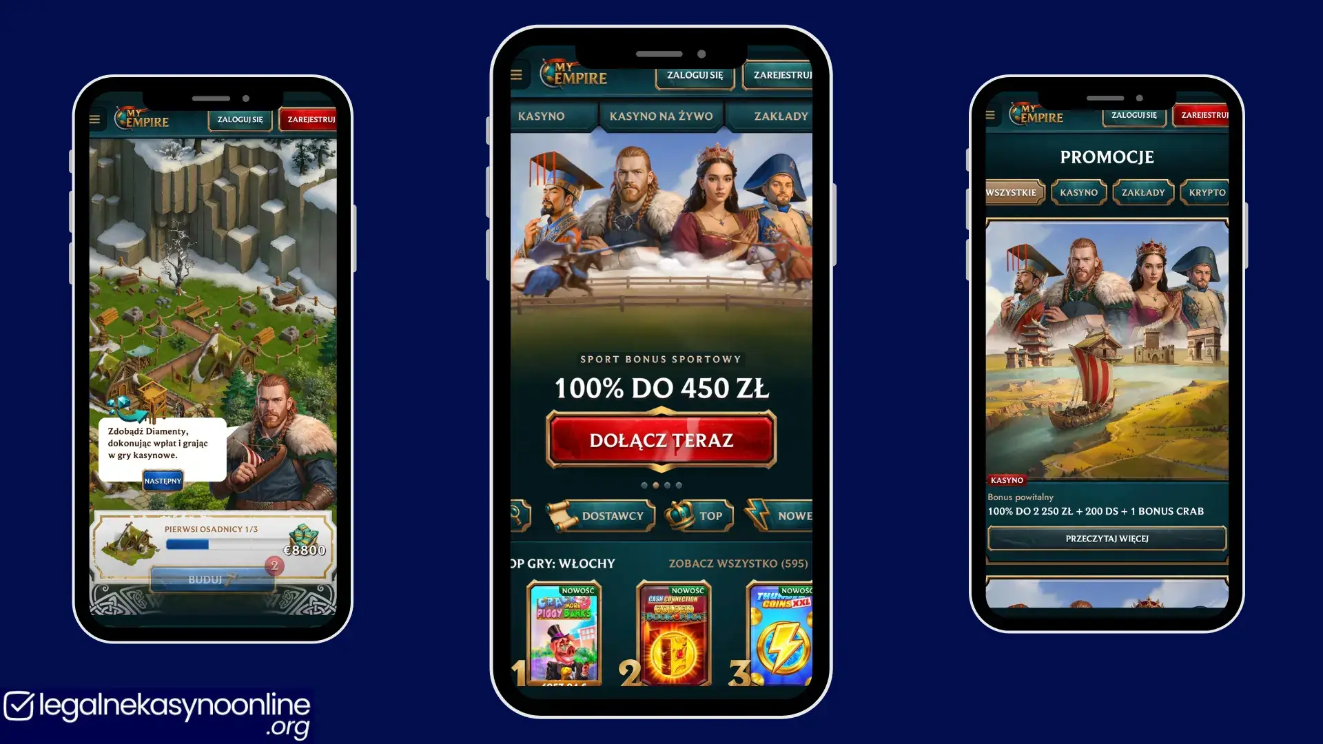 My empire casino wyglad mobilny