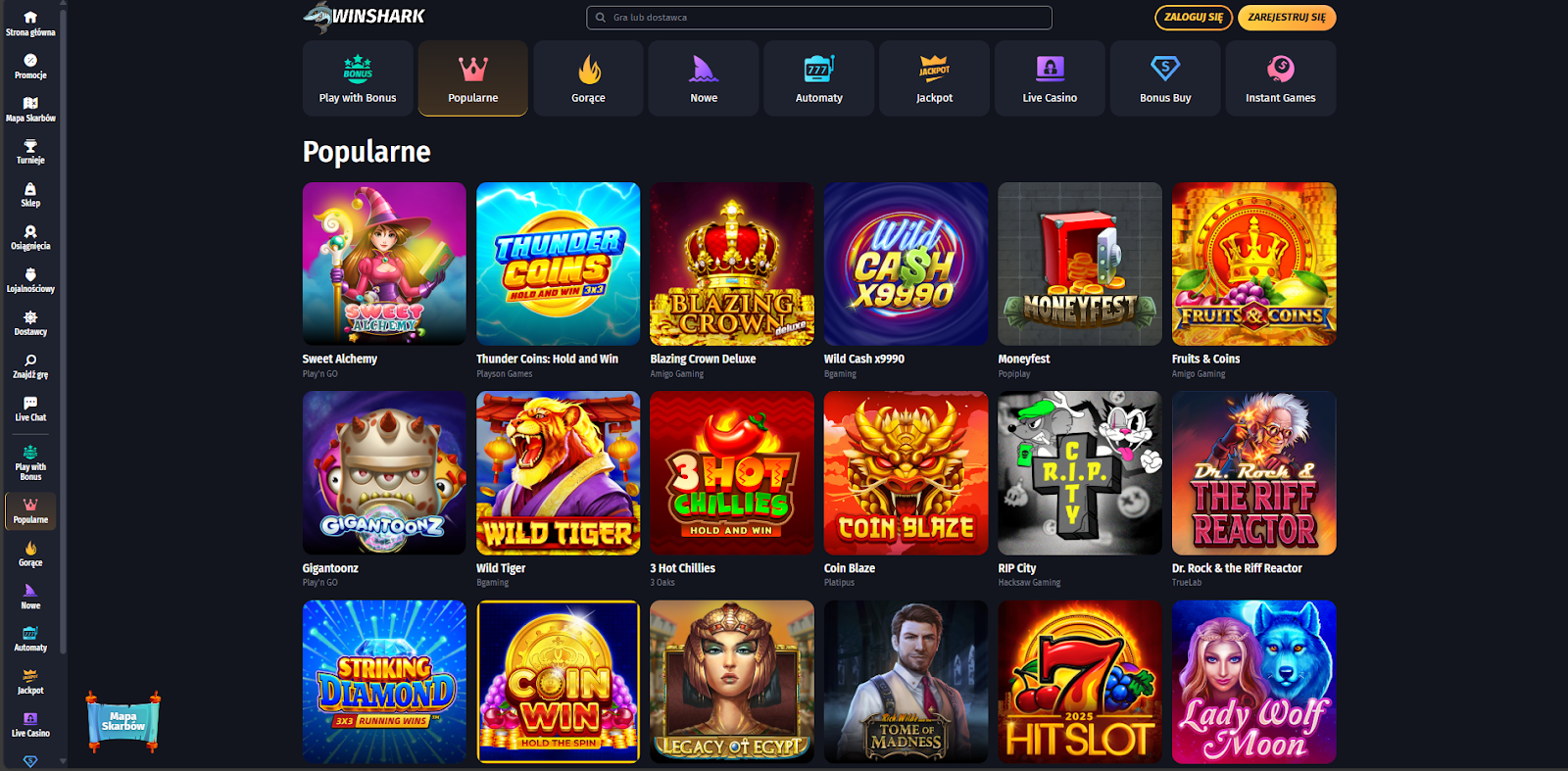 Winshark Casino Games