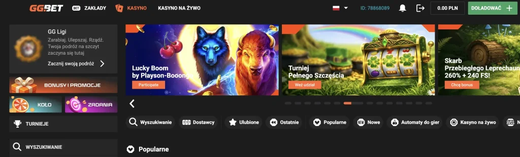 Strona główna kasyna GG.Bet