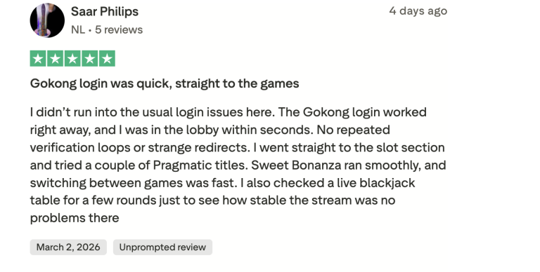 opinia na trustpilot gokong kasyna
