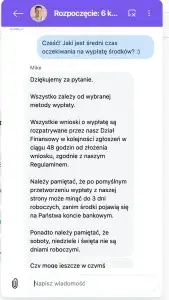 Konwersacja z obsługą klienta w kasynie Tsars