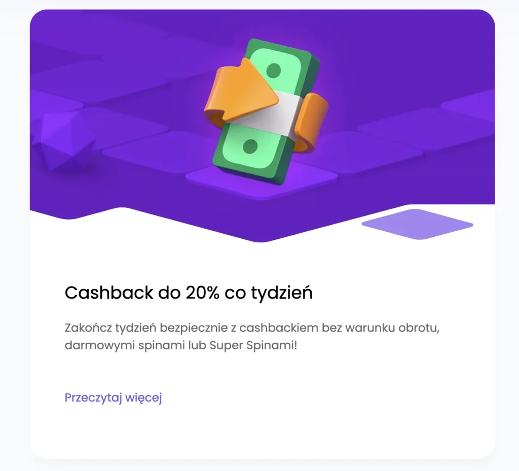Promocja cashback 20% w kasynie Winnerz