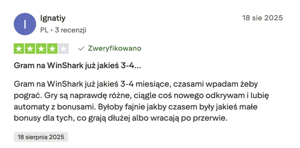 winshark opinia w trustpilot
